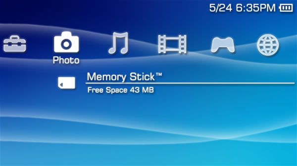 The PSP's XMB interface.